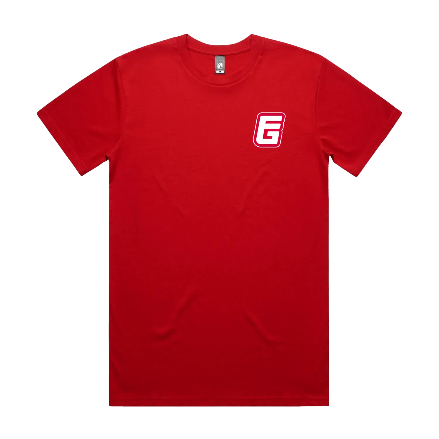 Red front flat lay